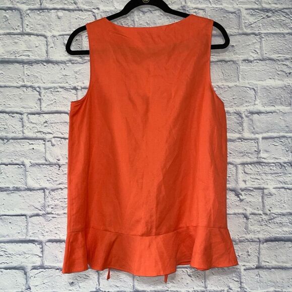 Ann Taylor linen sleeveless lace up peplum top NWT - Picture 6 of 12